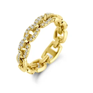Diamond Chain Ring 14k goud