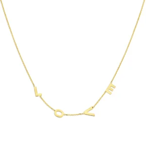 Love Script Necklace 14k goud Amoro Jewellery