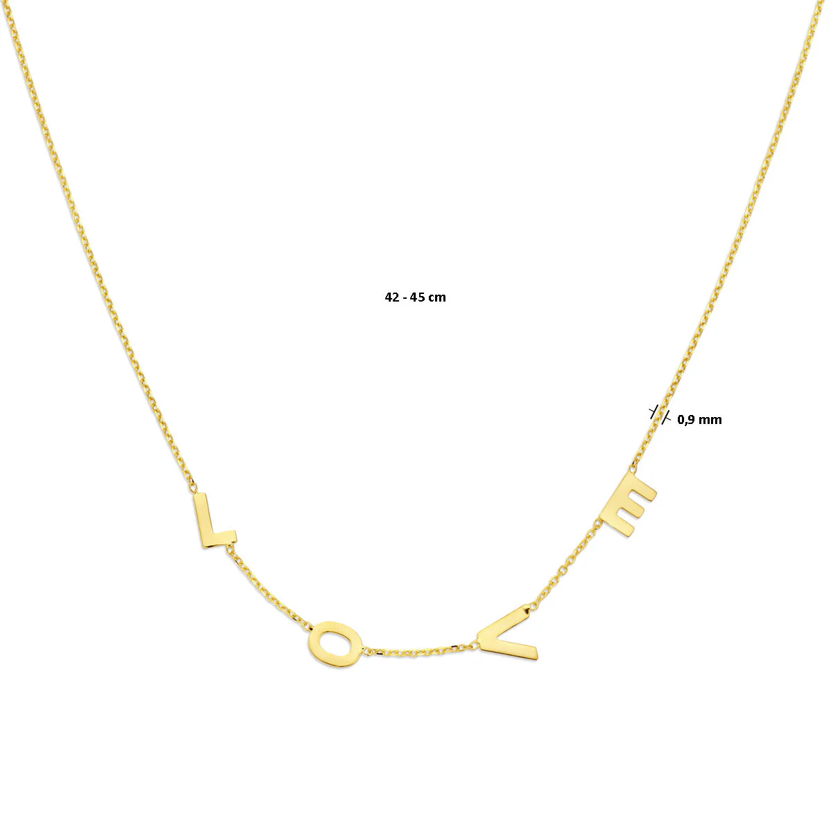 Love Script Necklace 14k goud Amoro Jewellery