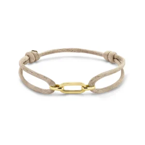 Beige Satin Bracelet 14k goud